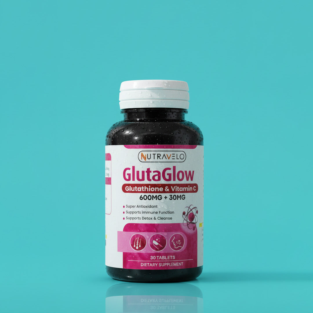 Nutravelo GlutaGlow (Glutathione + Vitamin C) – 30 Tablets